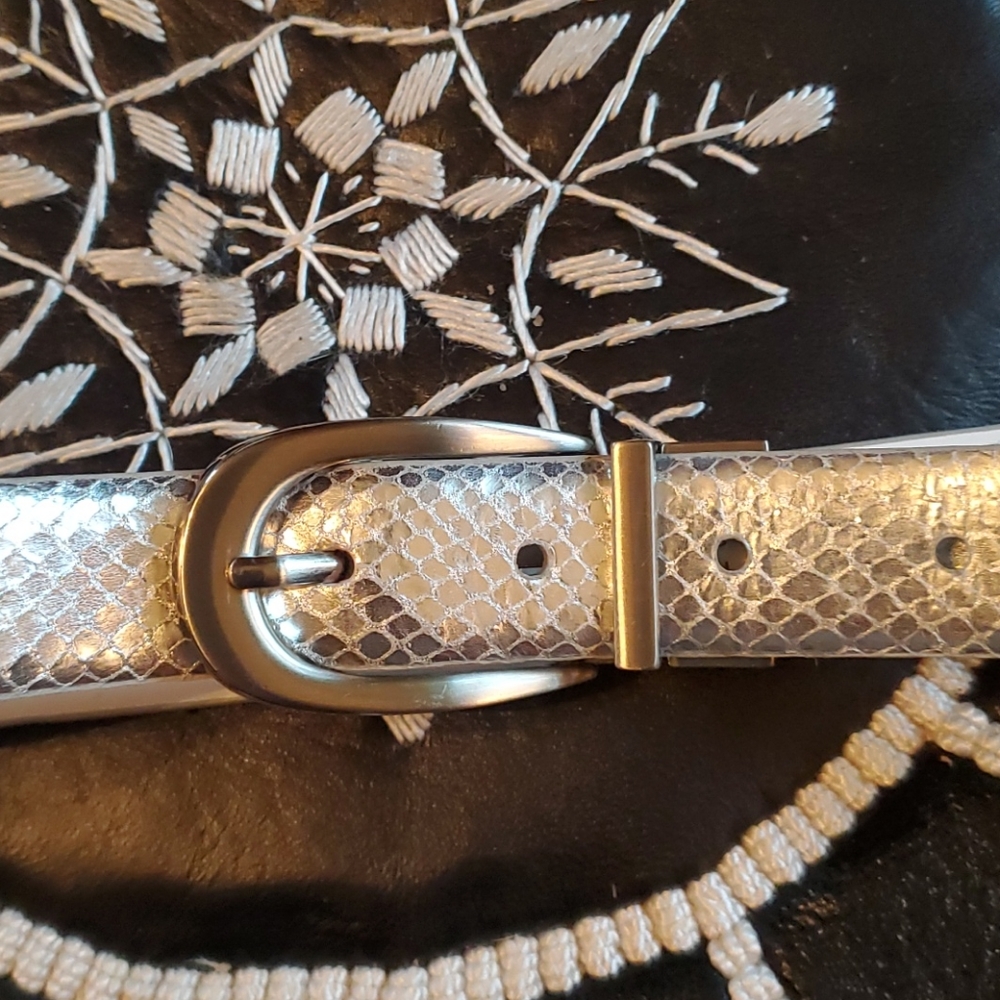 Nine West Silver Snake Skin Belt